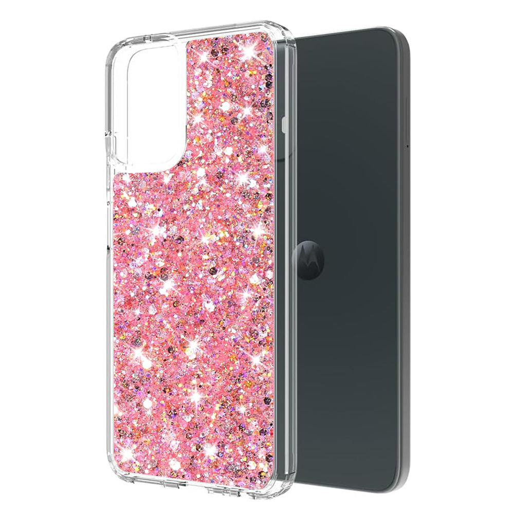 Pouzdro pro Motorola Moto G14, Techsuit, Třpytivý Glitter, Růžové