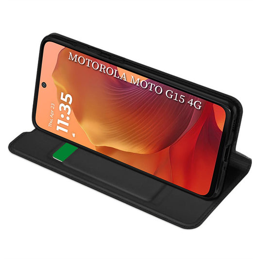 Pouzdro pro Motorola Moto G15 / G15 Power, Techsuit, Magskin Book, Černé