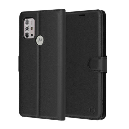 Pouzdro pro Motorola Moto G30 / G20 / G10, Techsuit, kožené folio, černé