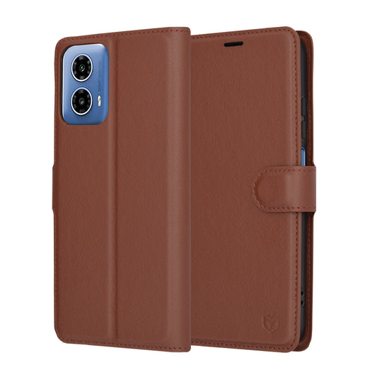 Pouzdro pro Motorola Moto G45 / G34, Techsuit, Leather Folio, hnědá