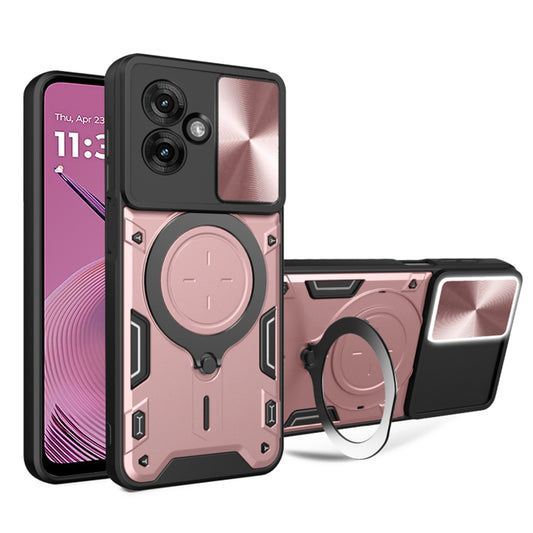 Pouzdro pro Motorola Moto G55, Techsuit, CamGuard Pro, Růžovo-zlaté