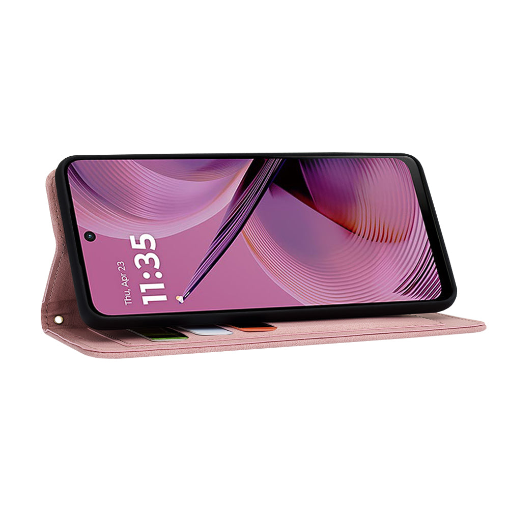 Pouzdro pro Motorola Moto G55, Techsuit, FlipCraft, Růžové