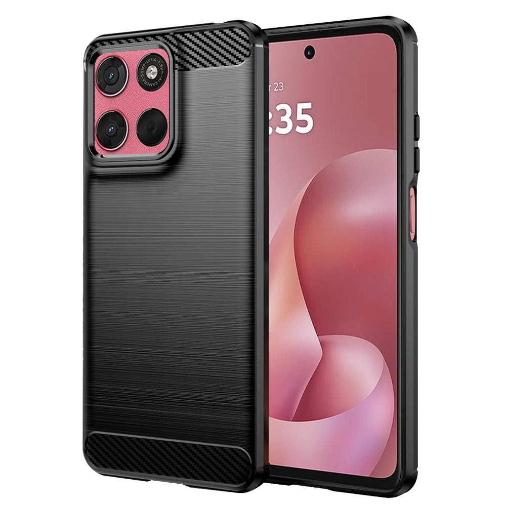 Pouzdro pro Motorola Moto G67 Power / G57 Power, Techsuit, Carbon, Černá