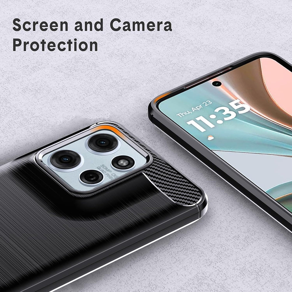 Pouzdro pro Motorola Moto G67 Power / G57 Power, Techsuit, Carbon, Černá