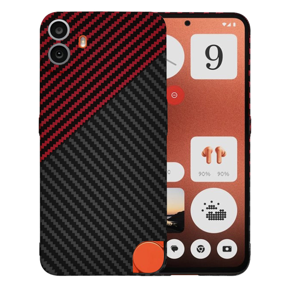 Pouzdro pro Nothing CMF Phone 1, Techsuit, Carbonite FiberShell, Černo-červené