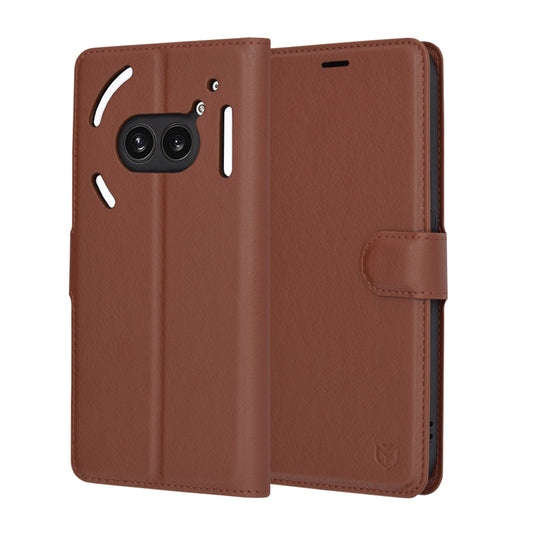 Pouzdro pro Nothing Phone (2a) Plus / Phone (2a), Techsuit, kožené folio, hnědé