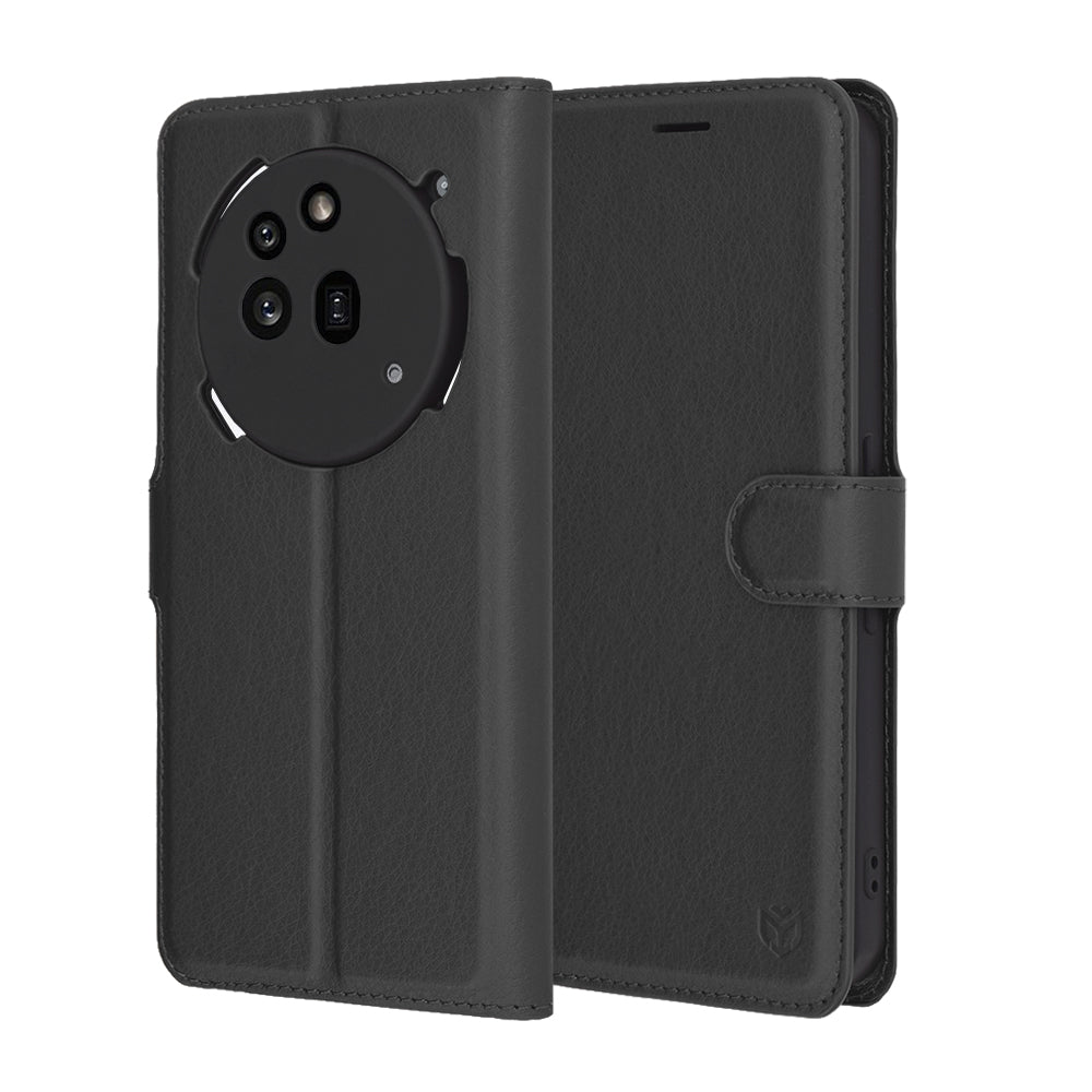 Case for Nothing Phone (3a) Pro, Techsuit, Leather Folio, Black