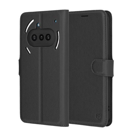Pouzdro pro Nothing Phone (3a), Techsuit, kožené folio, černé