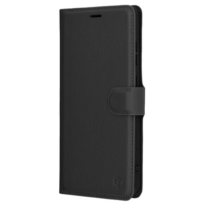 Pouzdro pro OnePlus 13R, Techsuit, kožené folio, černé