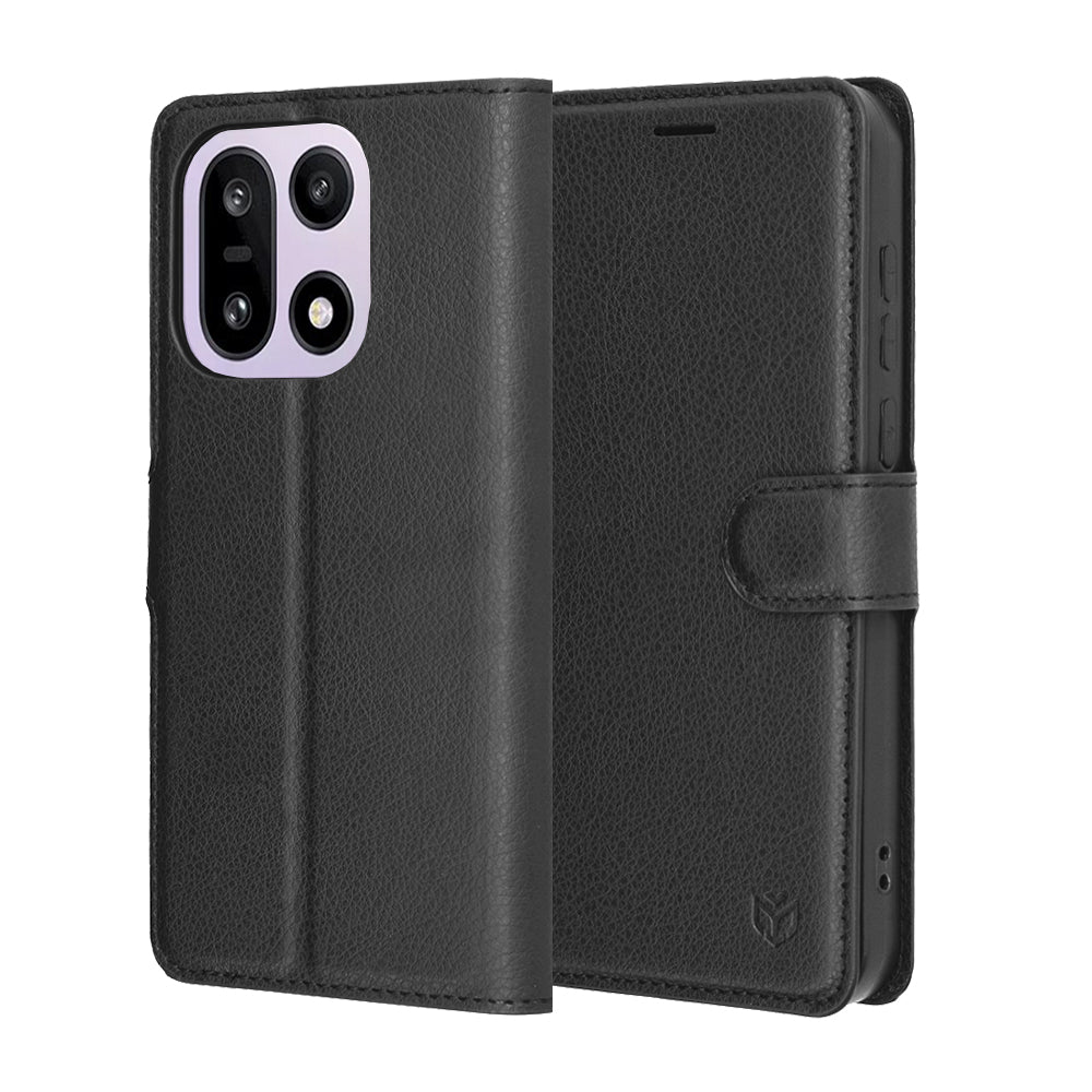 Pouzdro pro OnePlus 15, Techsuit, Leather Folio, Černá