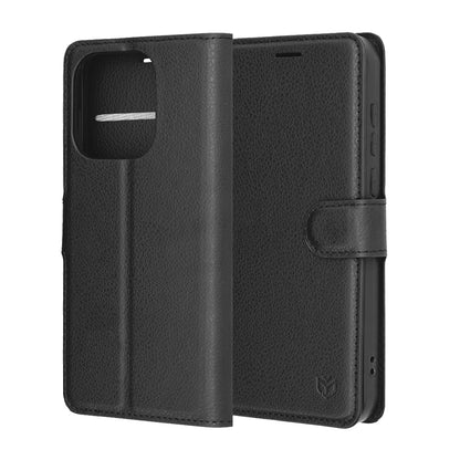 Pouzdro pro OnePlus 15, Techsuit, Leather Folio, Černá