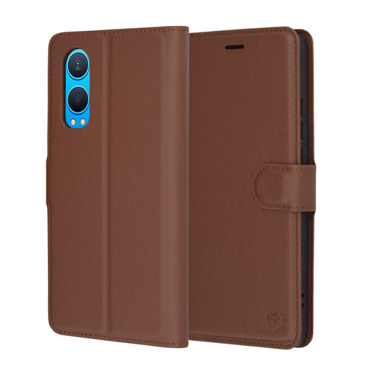 Pouzdro pro OnePlus Nord CE4 Lite, Techsuit, kožené folio, hnědé