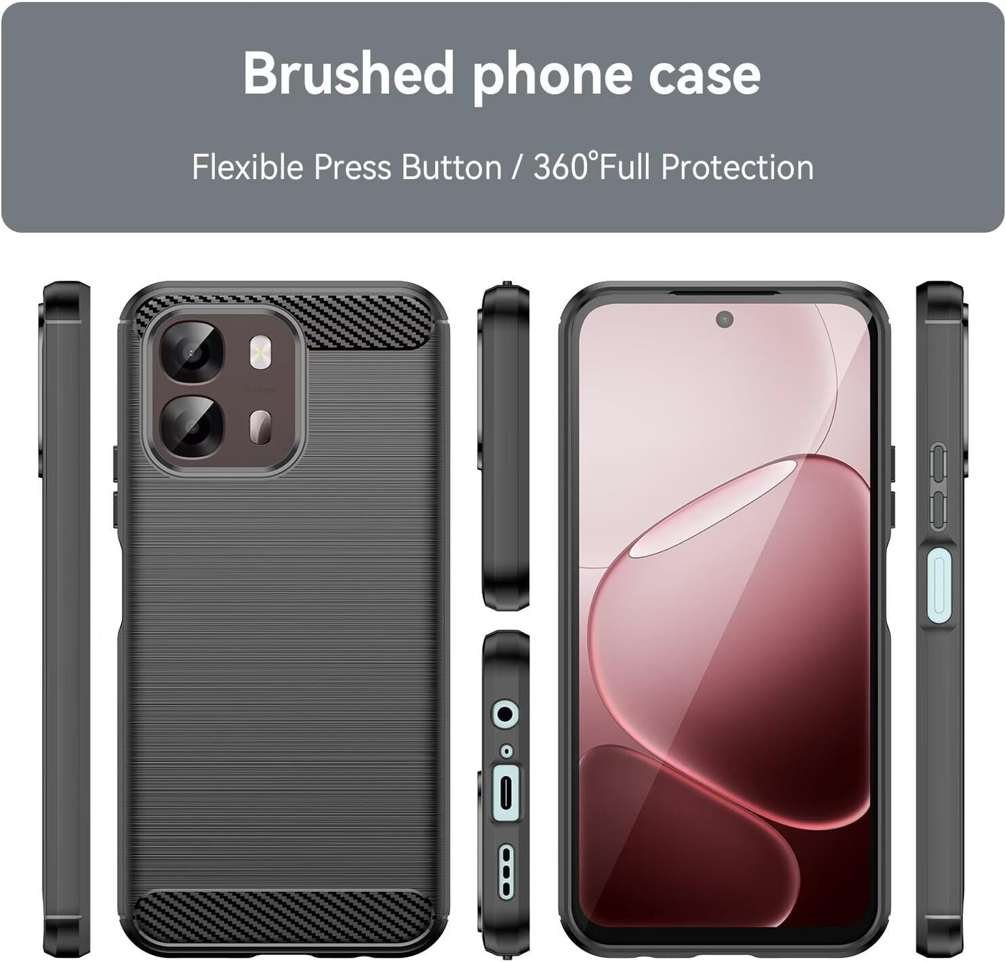 Pouzdro pro Oppo A6 4G, Techsuit, Carbon, Černá