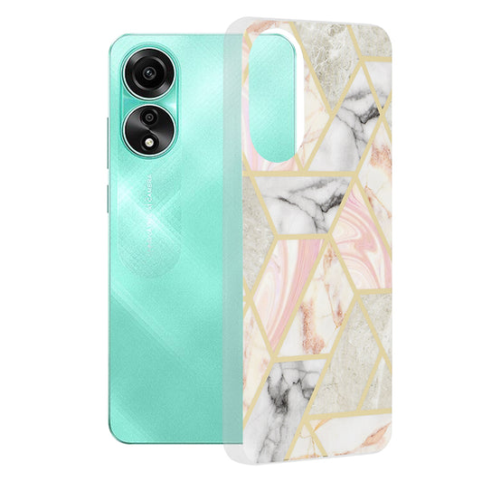 Pouzdro pro Oppo A78 4G, Techsuit, Marble, Růžové