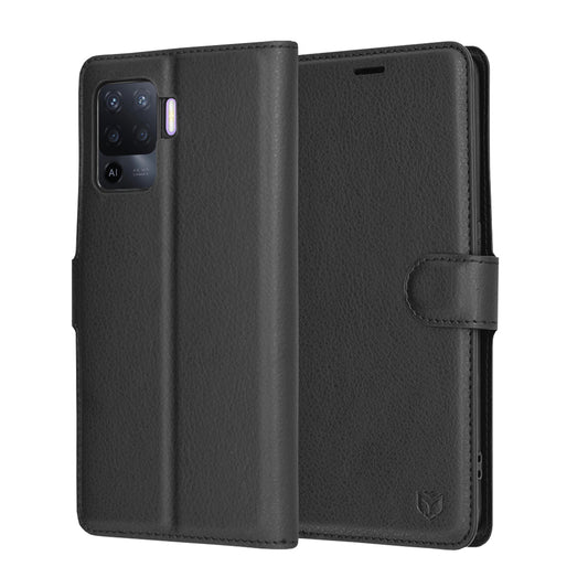 Pouzdro pro Oppo A94 / Reno5 Lite, Techsuit, kožené folio, černé
