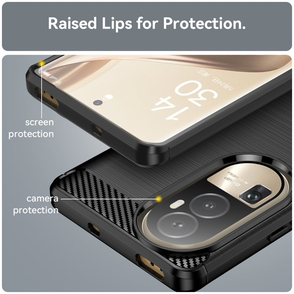 Case for Oppo Reno10 / Reno10 Pro, Techsuit, Carbon, Black