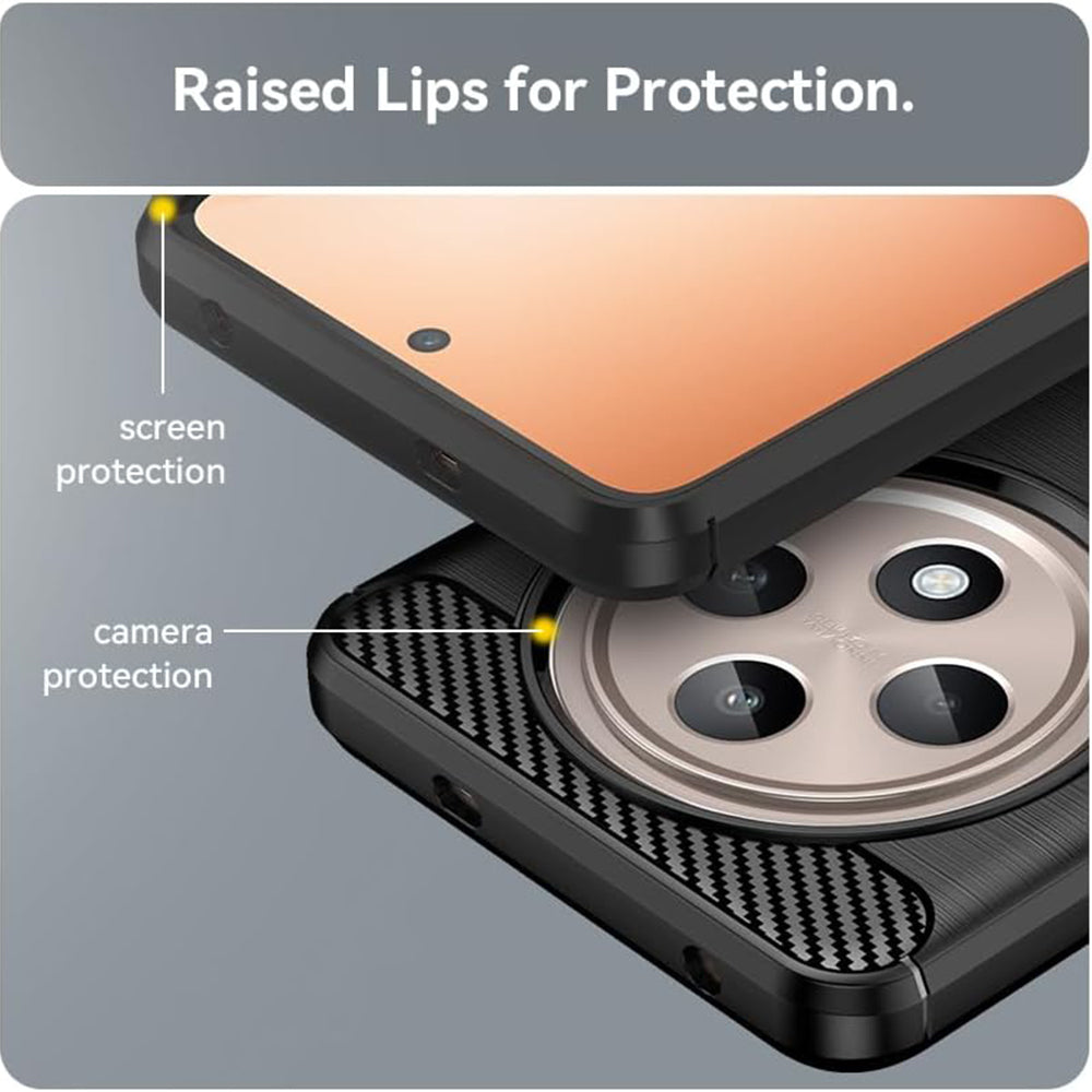 Pouzdro pro Oppo Reno12 FS 5G / Reno12 FS 4G / Reno12 F 4G / Reno12 F, Techsuit, Carbon, Černé