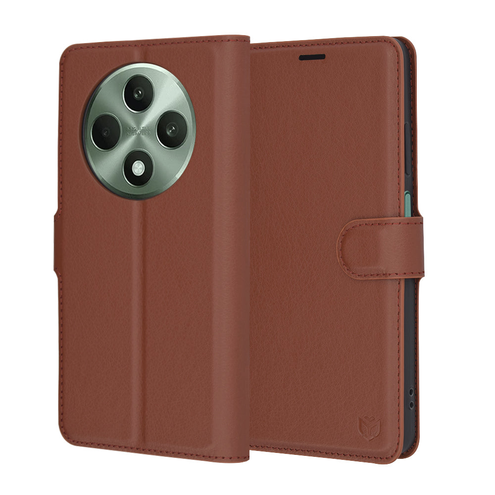 Pouzdro pro Oppo Reno12 FS 5G / Reno12 FS 4G / Reno12 F 4G / Reno12 F, Techsuit, Leather Folio, hnědá