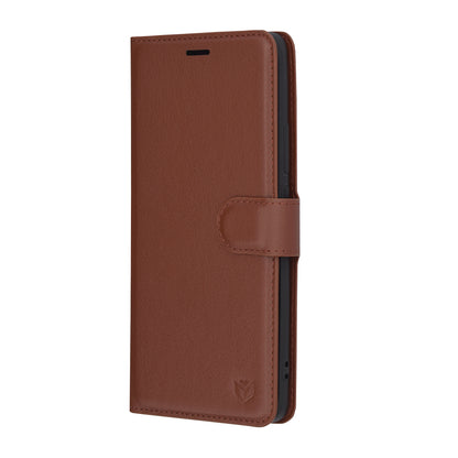 Pouzdro pro Oppo Reno12, Techsuit, kožené folio, hnědé