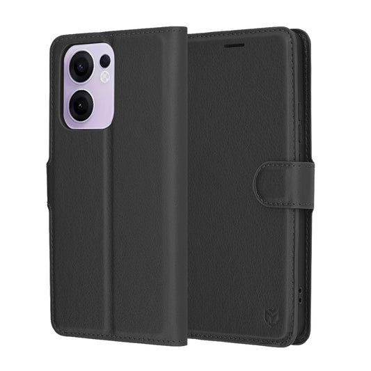 Pouzdro pro Oppo Reno13 FS 5G / Reno13 F 4G / Reno13 F, Techsuit, kožené folio, černé