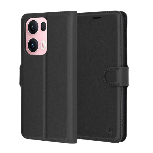 Pouzdro pro Oppo Reno13 Pro, Techsuit, kožené folio, černé