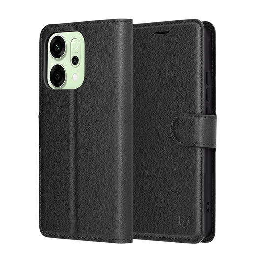 Pouzdro pro Oppo Reno14, Techsuit, Leather Folio, Černá
