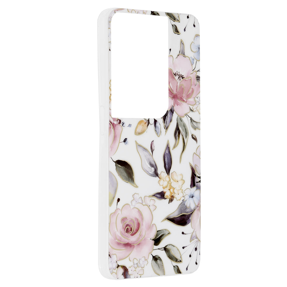 Pouzdro pro Oppo Reno8 Pro, Techsuit, Marble, Bílé