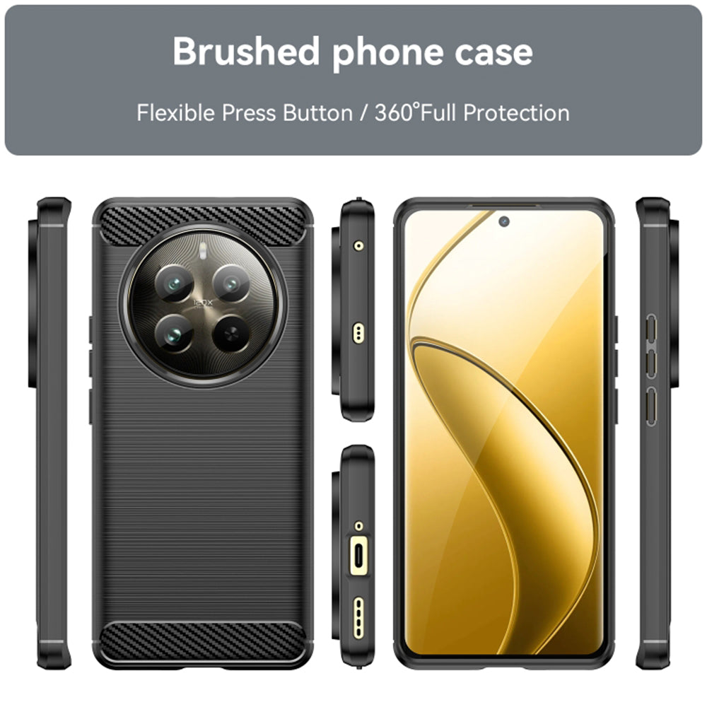 Pouzdro pro Realme 12 Pro / 12 Pro+, Techsuit, Carbon, Černé