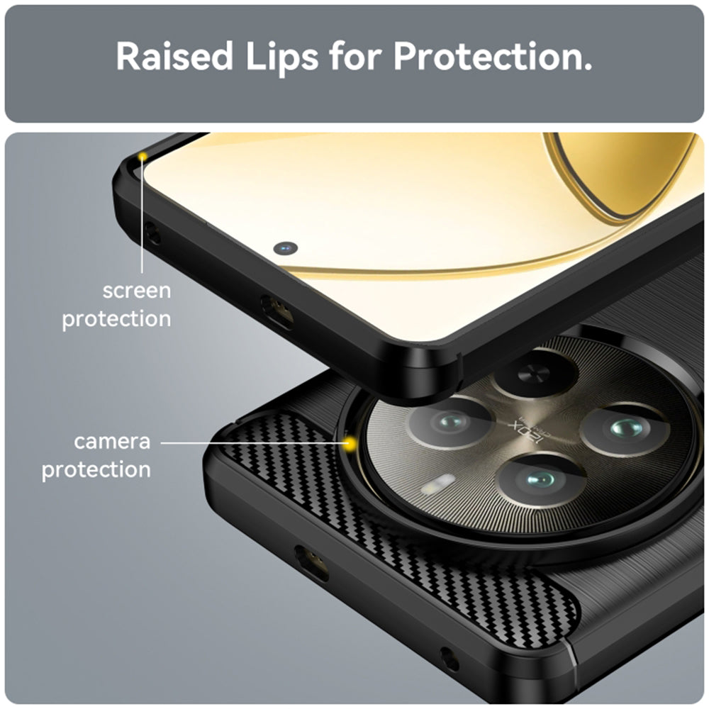 Pouzdro pro Realme 12 Pro / 12 Pro+, Techsuit, Carbon, Černé