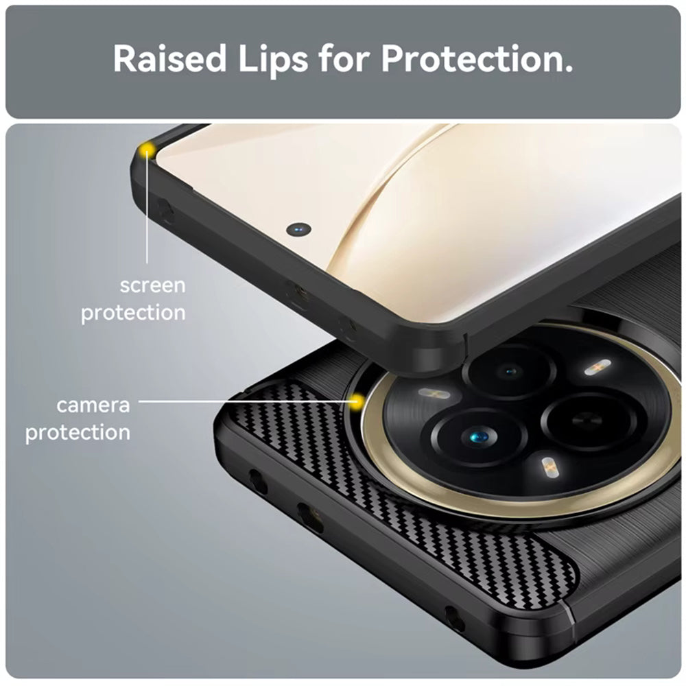 Pouzdro pro Realme 14 Pro, Techsuit, Carbon, Černé
