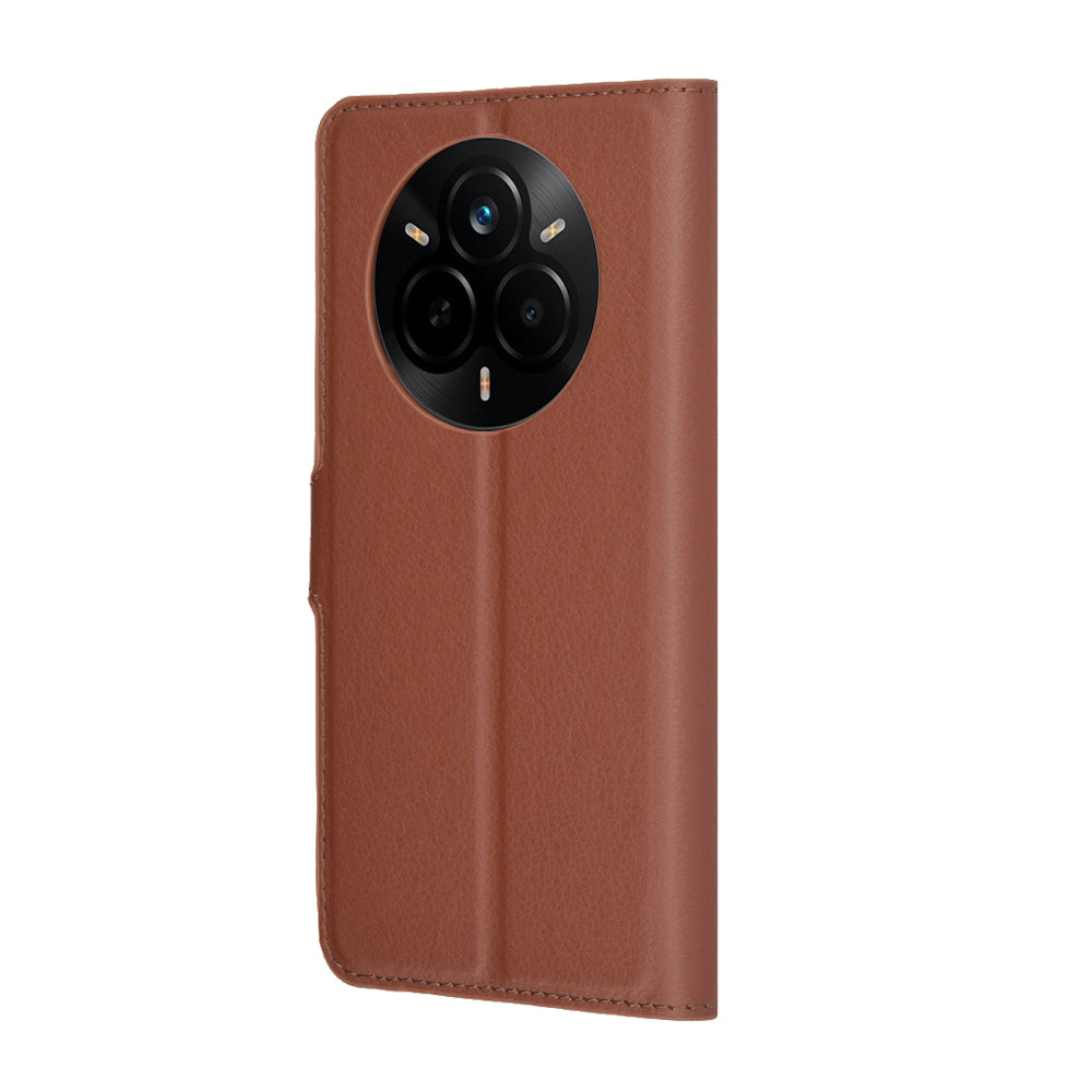 Pouzdro pro Realme 14 Pro, Techsuit, kožené folio, hnědé