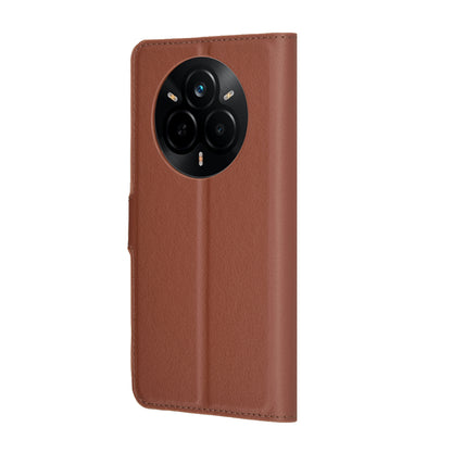 Pouzdro pro Realme 14 Pro, Techsuit, kožené folio, hnědé
