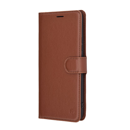 Pouzdro pro Realme 14 Pro, Techsuit, kožené folio, hnědé