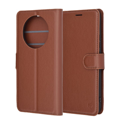 Pouzdro pro Realme 14 Pro, Techsuit, kožené folio, hnědé