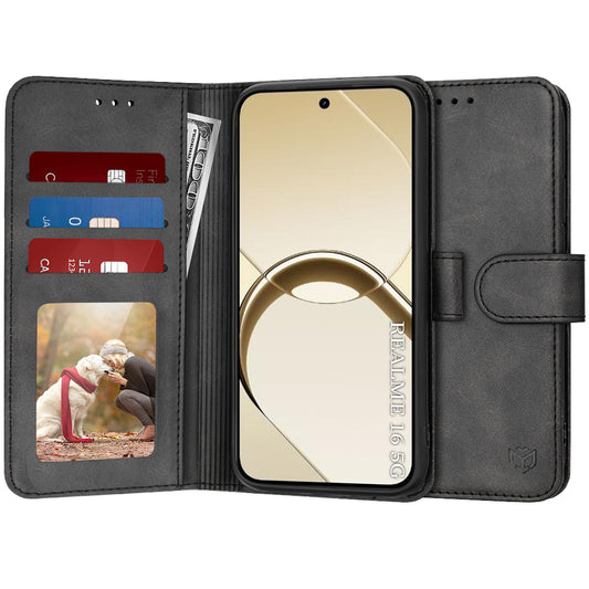 Pouzdro pro Realme 16, Techsuit, Diary Book, Černé