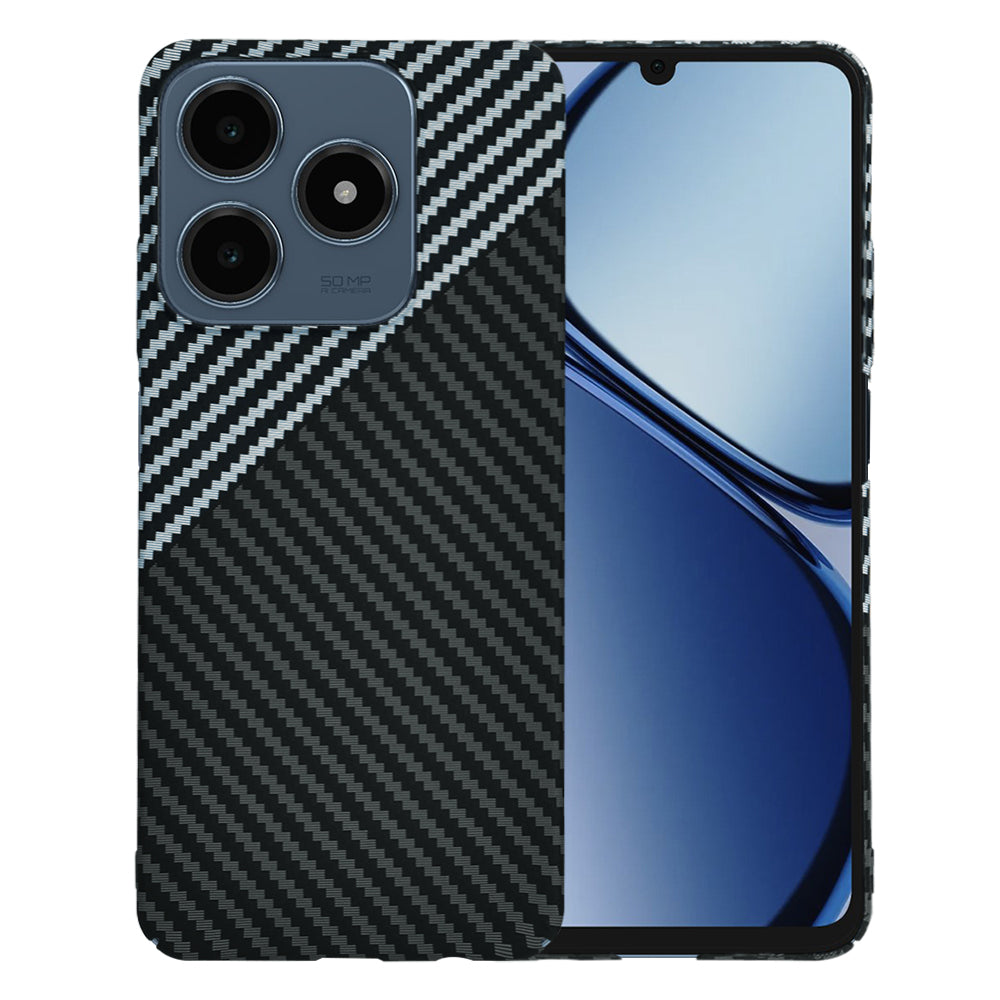 Pouzdro pro Realme C63 / C61, Techsuit, Carbonite FiberShell, Černo-šedé