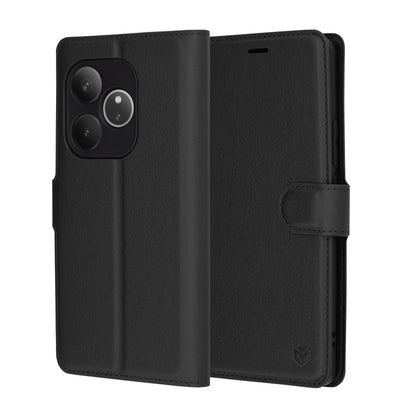 Pouzdro pro Realme GT 6T / GT 6, Techsuit, kožené folio, černé