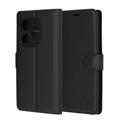 Pouzdro pro Realme GT 6T / GT 6, Techsuit, kožené folio, černé
