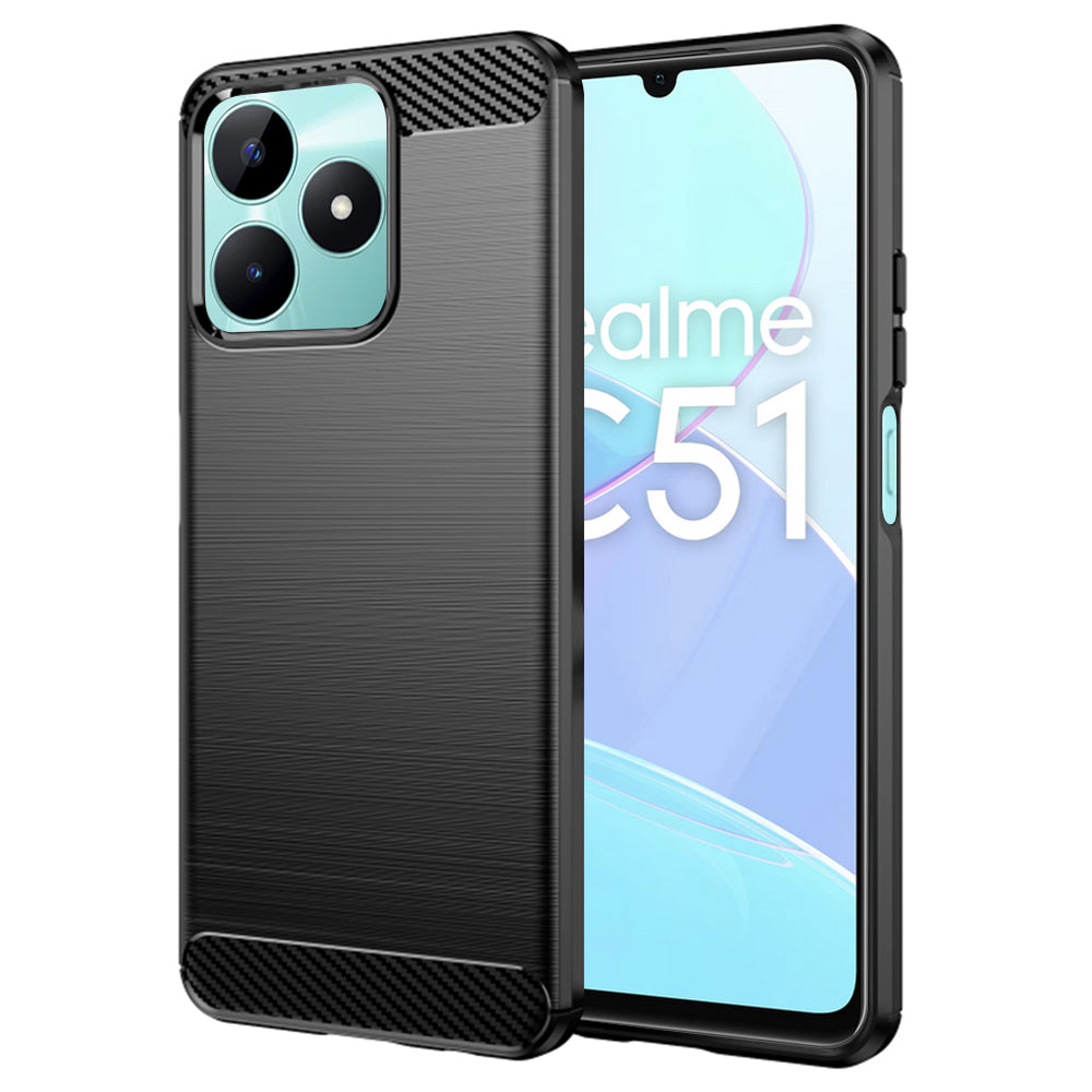 Pouzdro pro Realme Note 50 / C51, Techsuit, Carbon, Černé