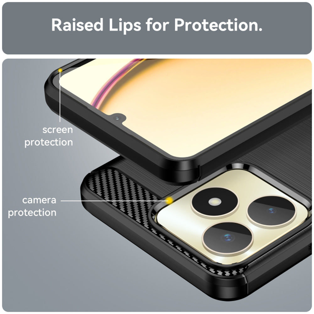 Pouzdro pro Realme Note 50 / C51, Techsuit, Carbon, Černé