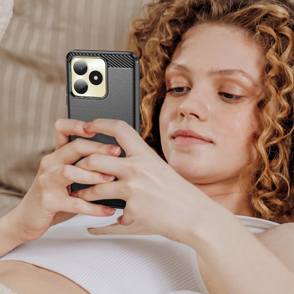 Pouzdro pro Realme Note 50 / C51, Techsuit, Carbon, Černé
