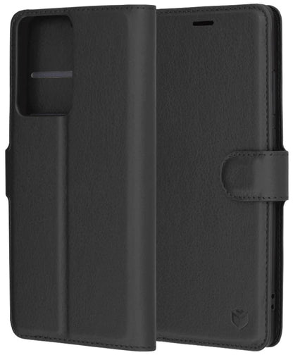 Case for Samsung Galaxy A56 A566, Techsuit, Leather Folio, Black