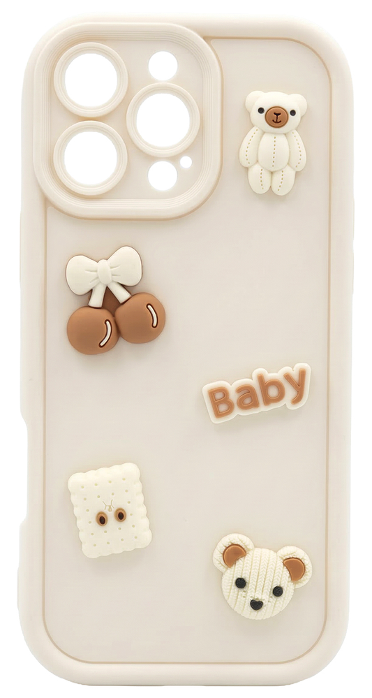 Pouzdro pro Samsung Galaxy A56 A566 / A36 A366, OEM, Ultra Trendy 3D Bear, Béžové
