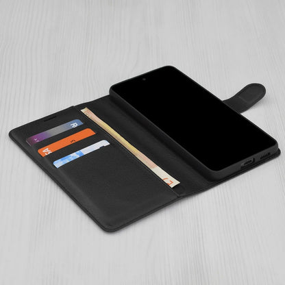 Case for Samsung Galaxy A56 A566, Techsuit, Leather Folio, Black