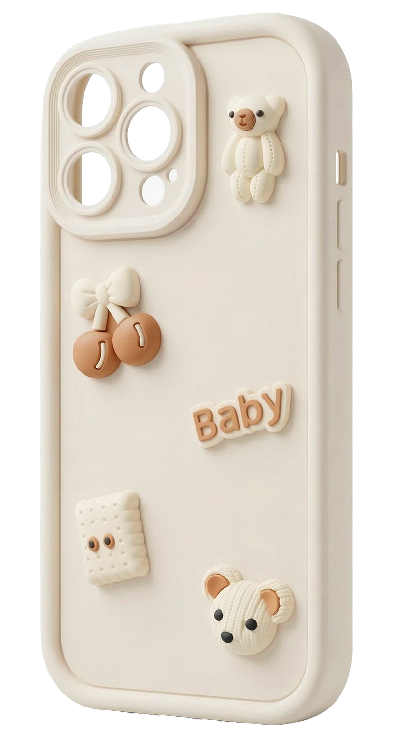 Pouzdro pro Samsung Galaxy S26 Ultra S948, OEM, Ultra Trendy 3D Bear, Béžové