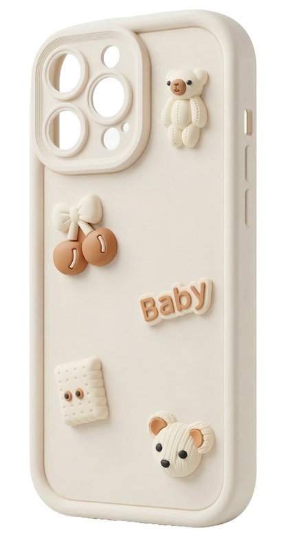 Pouzdro pro Samsung Galaxy S26 Ultra S948, OEM, Ultra Trendy 3D Bear, Béžové