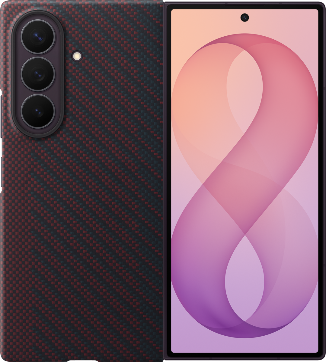 Pouzdro pro Samsung Galaxy Z Fold8 Ultra F976, Carbon Magnet Case, červené EF-KF976SREGWW