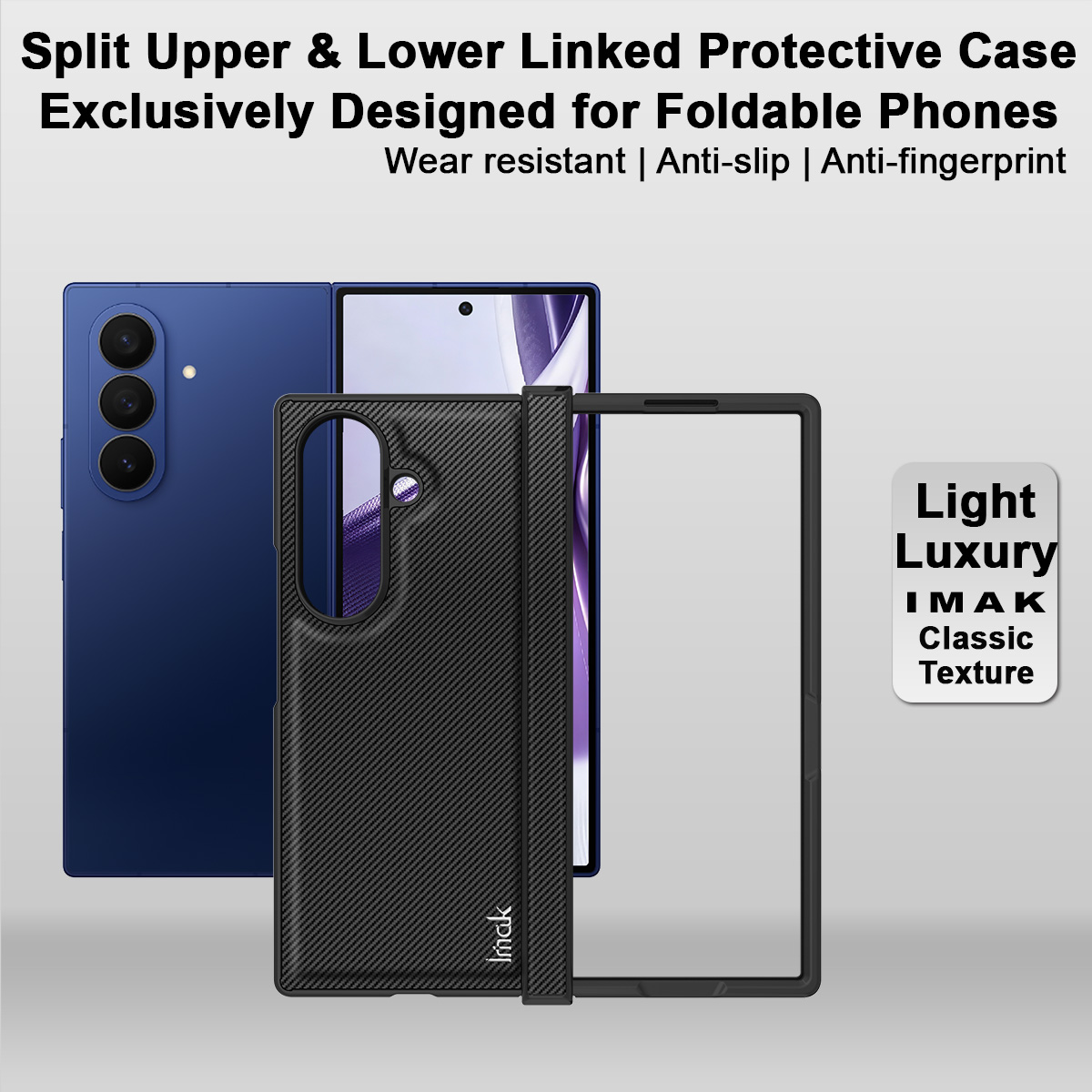 Pouzdro pro Samsung Galaxy Z Fold8 Ultra F976, Imak, Carbon, Černá