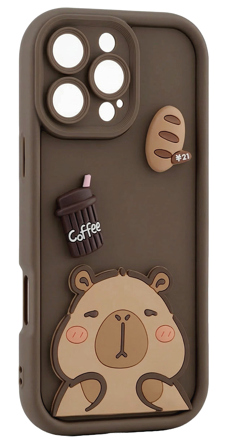 Pouzdro pro Samsung Galaxy A37 5G, OEM, Ultra Trendy 3D Capybara, Hnědá