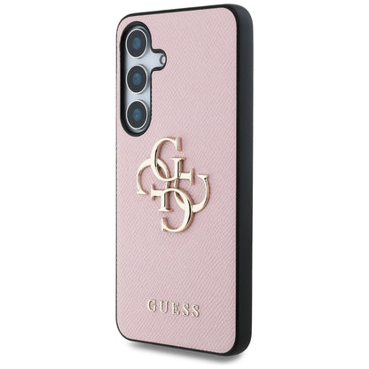 Pouzdro pro Samsung Galaxy S25+ S936, Guess, 4G Grained Big and Classic Logo, Růžové, Znovu zapečetěné